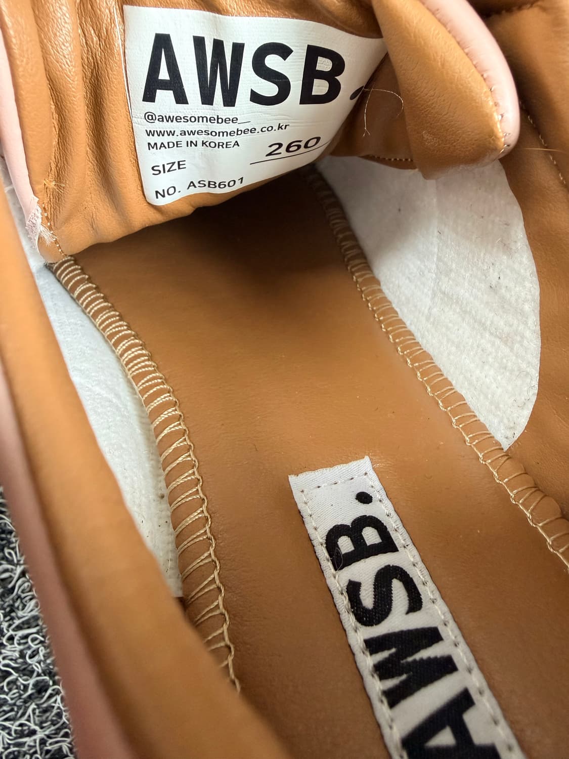 어썸비(AWSB) 레이나(Raina) 독일군 레더 스니커즈 - 핑크 상품이미지6