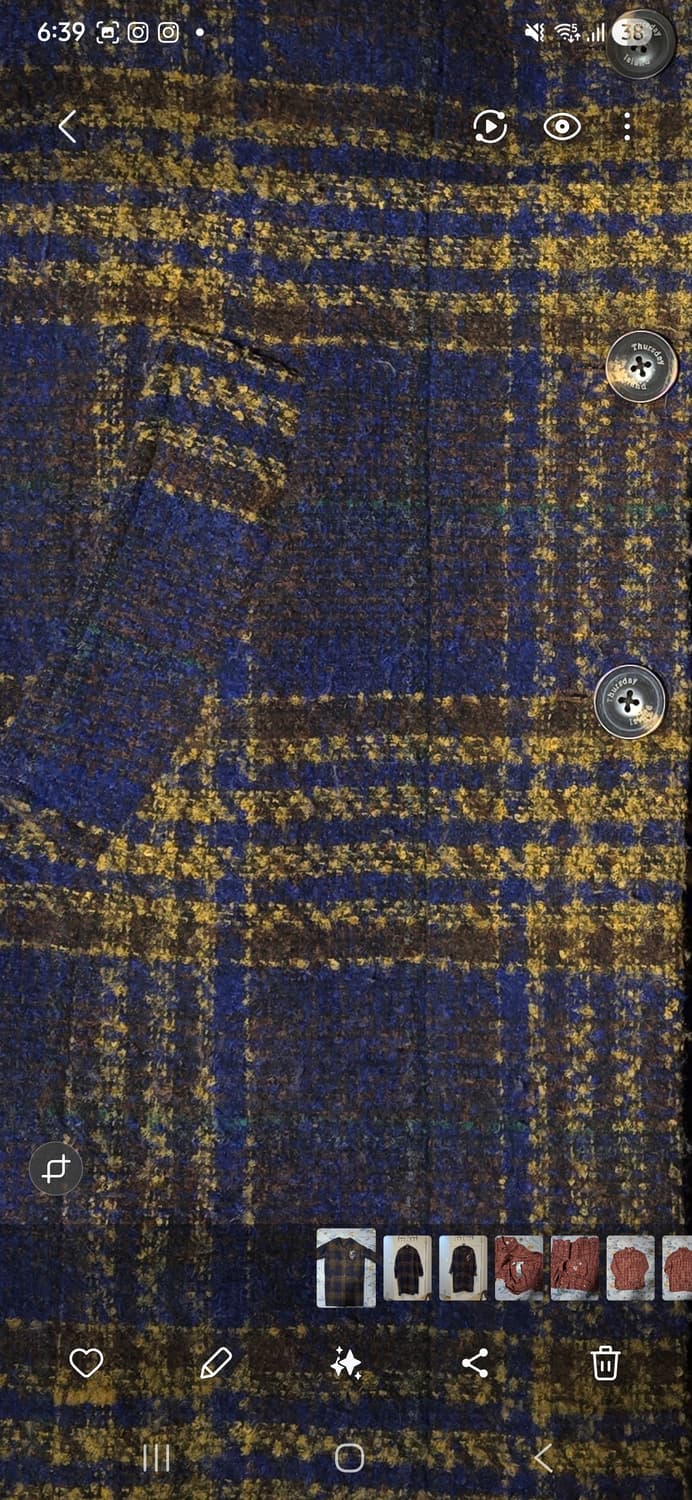 Thursday Island 체크 롱 코트 M 상품이미지6