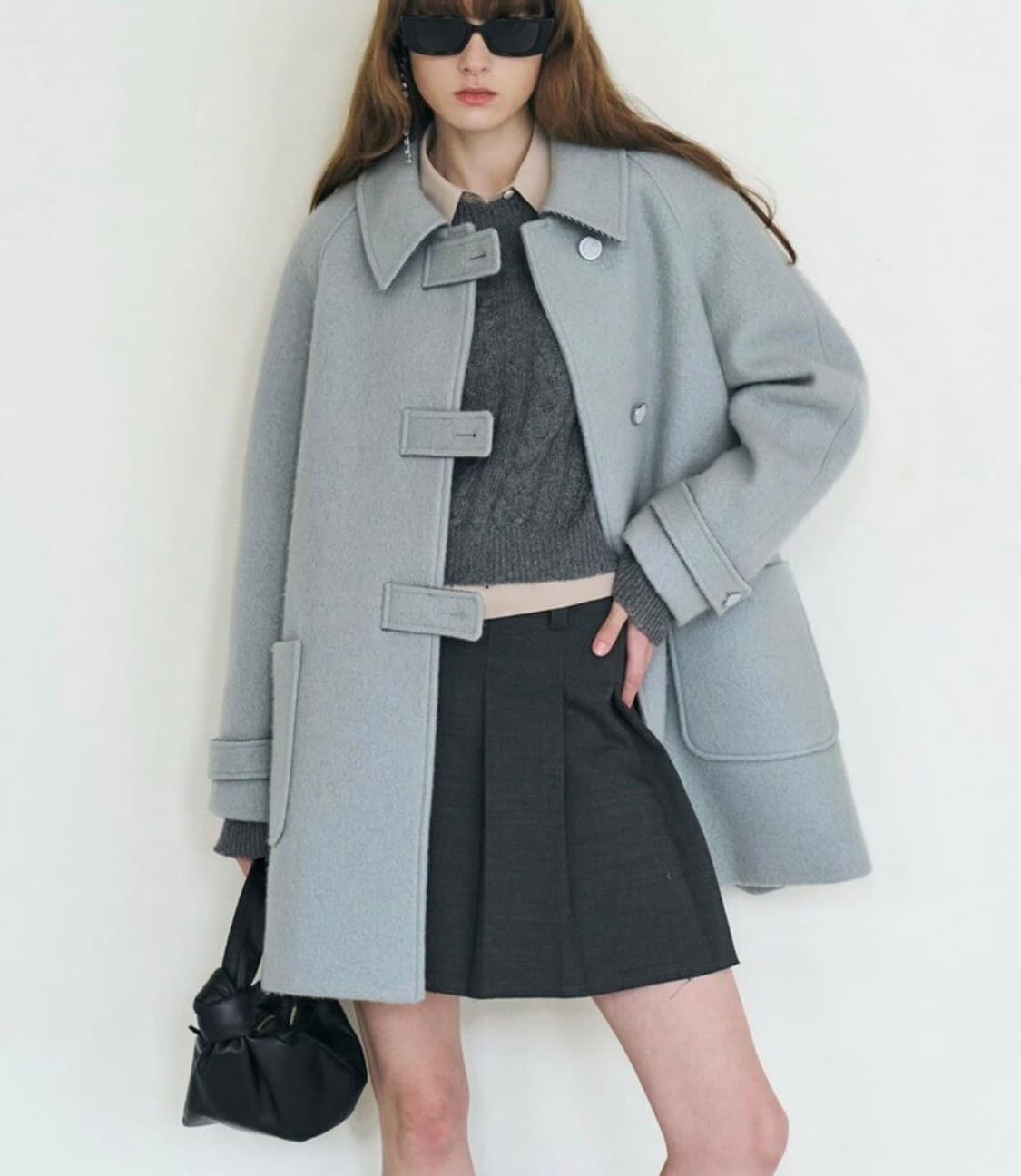 마론에디션 블루 부클 하프코트 상품이미지1