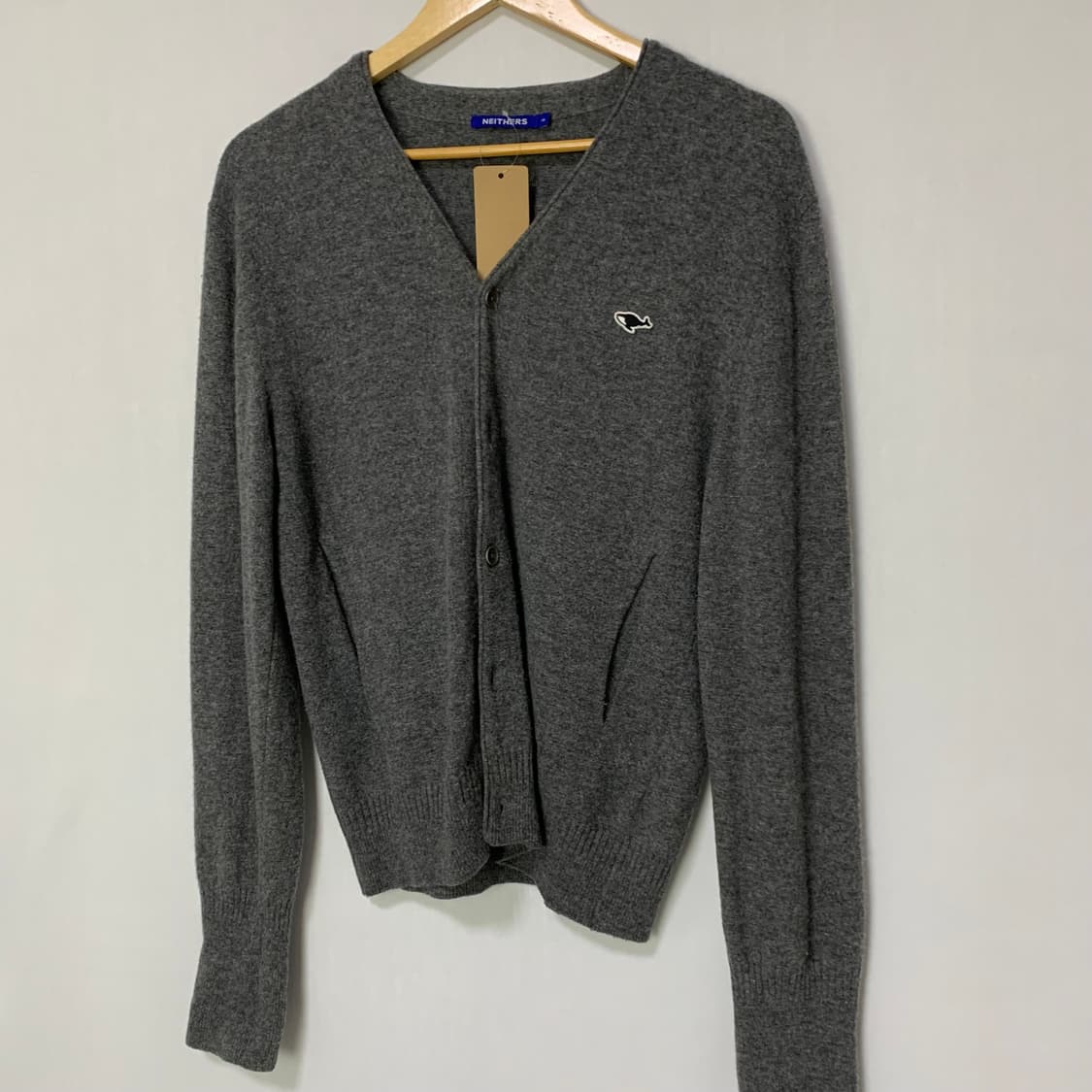 NEITHERS 네이더스 빈티지 그레이 브이넥 니트 가디건 3사이즈 상품이미지2