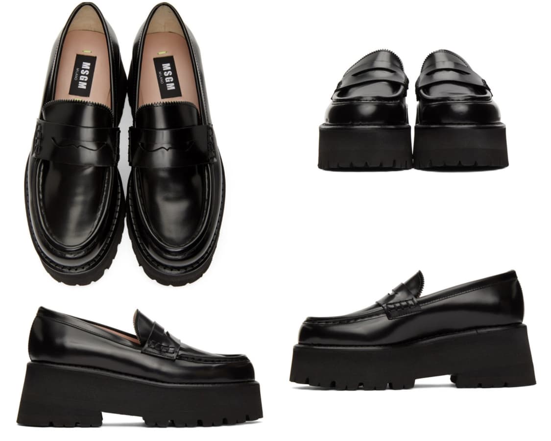 MSGM 엠에스지엠 여성 35 플랫폼 통굽 로퍼 신발 구두 블랙 상품이미지1