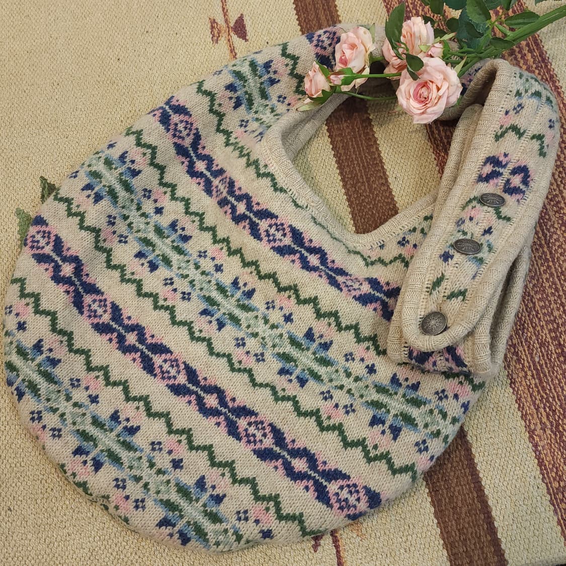 90s 폴로 페어아일 니트백 숄더백 토트 상품이미지2