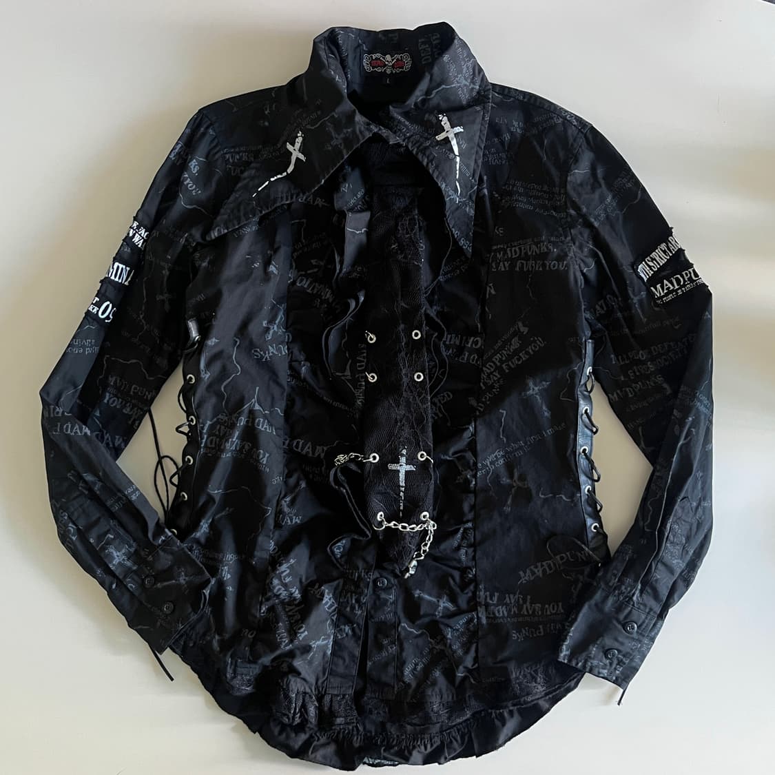 Mad Punks Skull Corset Shirt 상품이미지3