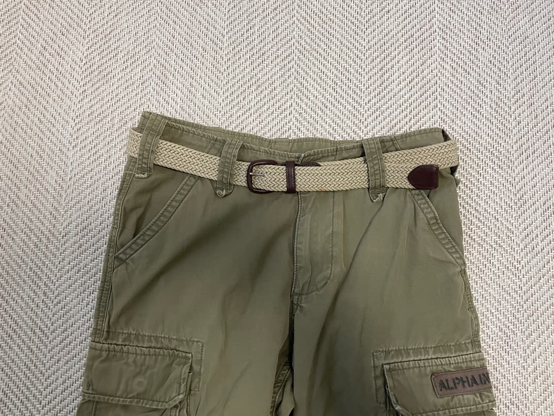 빈티지 웨빙 브라운 벨트  J03706 상품이미지1