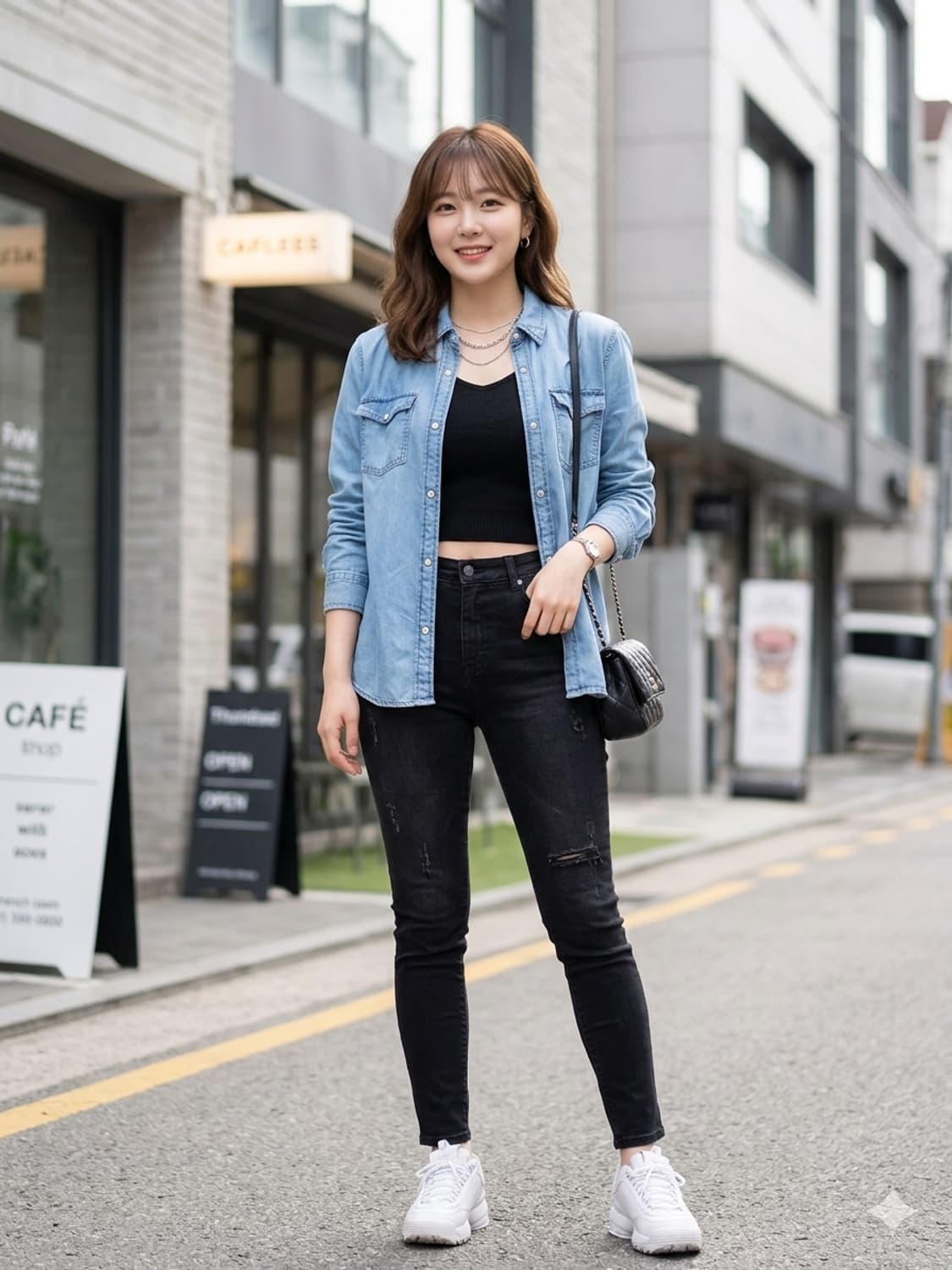 타미힐피거 데님 화이트 스냅 청남방 상품이미지1