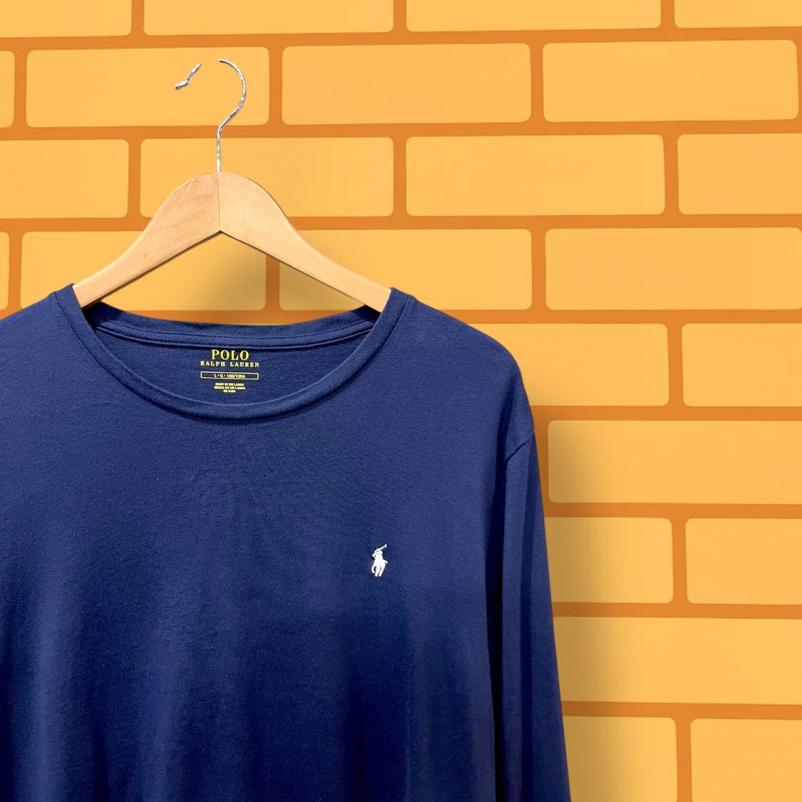 폴로 네이비 롱 슬리브 티 (M) 상품이미지4