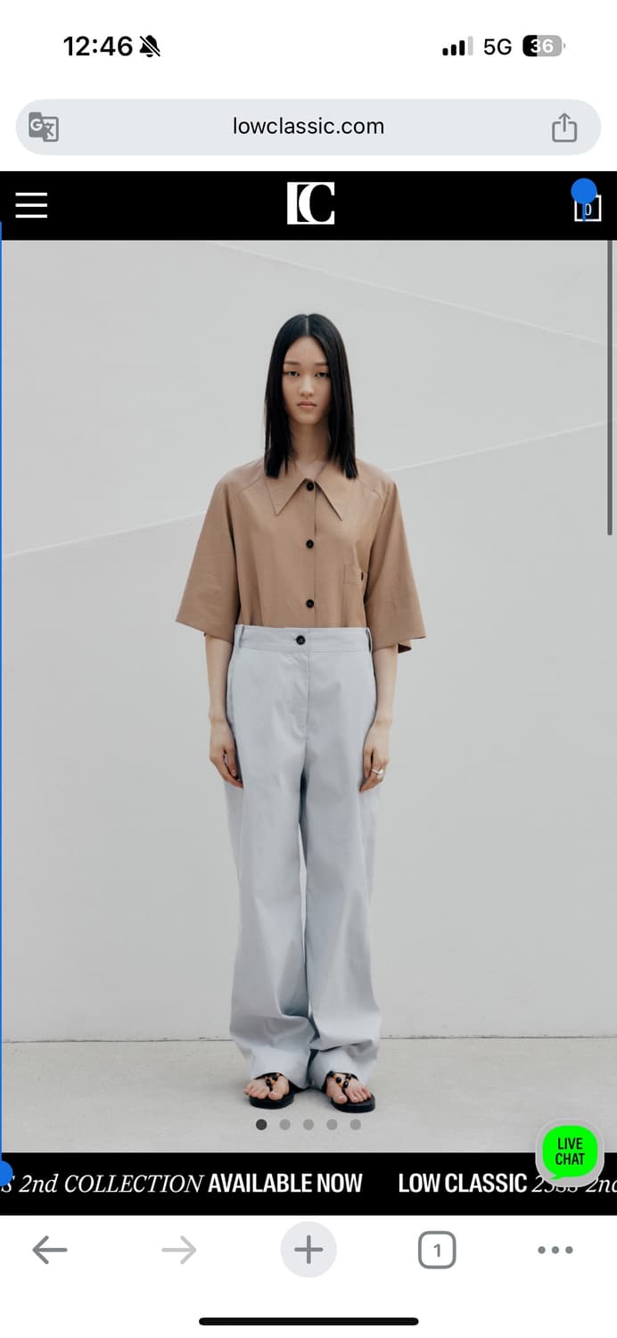로우클래식 스티치팬츠 라이트그레이 M 상품이미지1