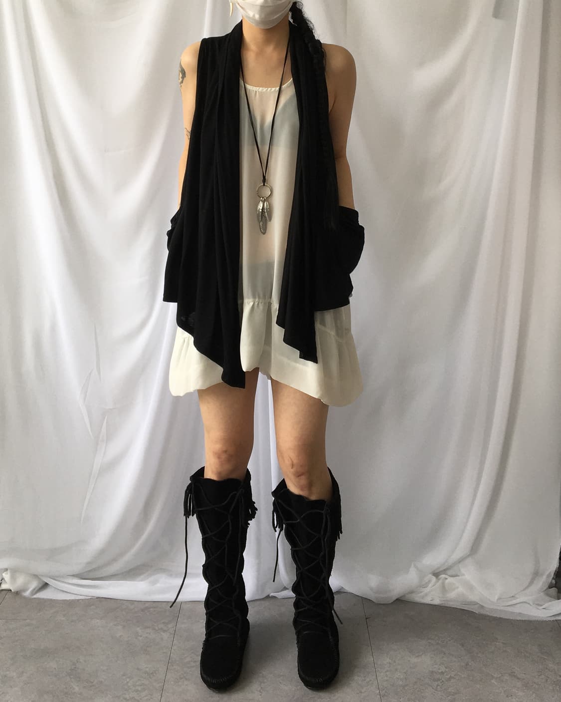 Drape open vest 상품이미지1