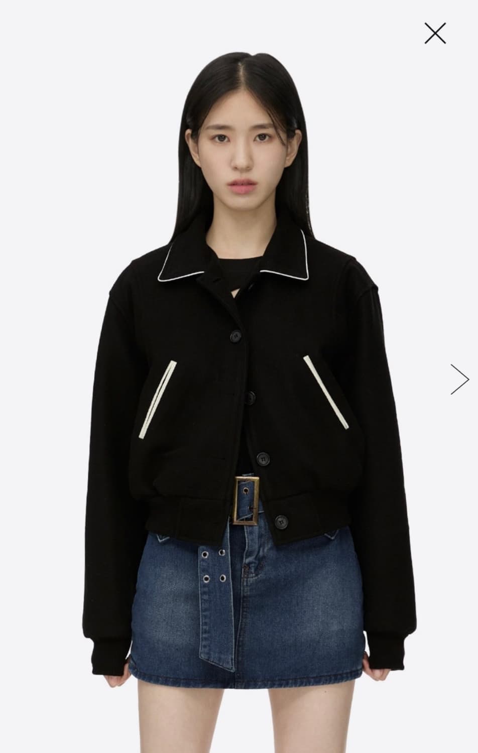 노제 포르테나 호퍼 크롭 울 블루종 점퍼 상품이미지2