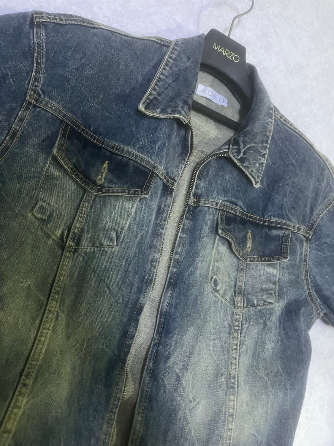 크롭 반팔 데님 자켓 상품이미지2