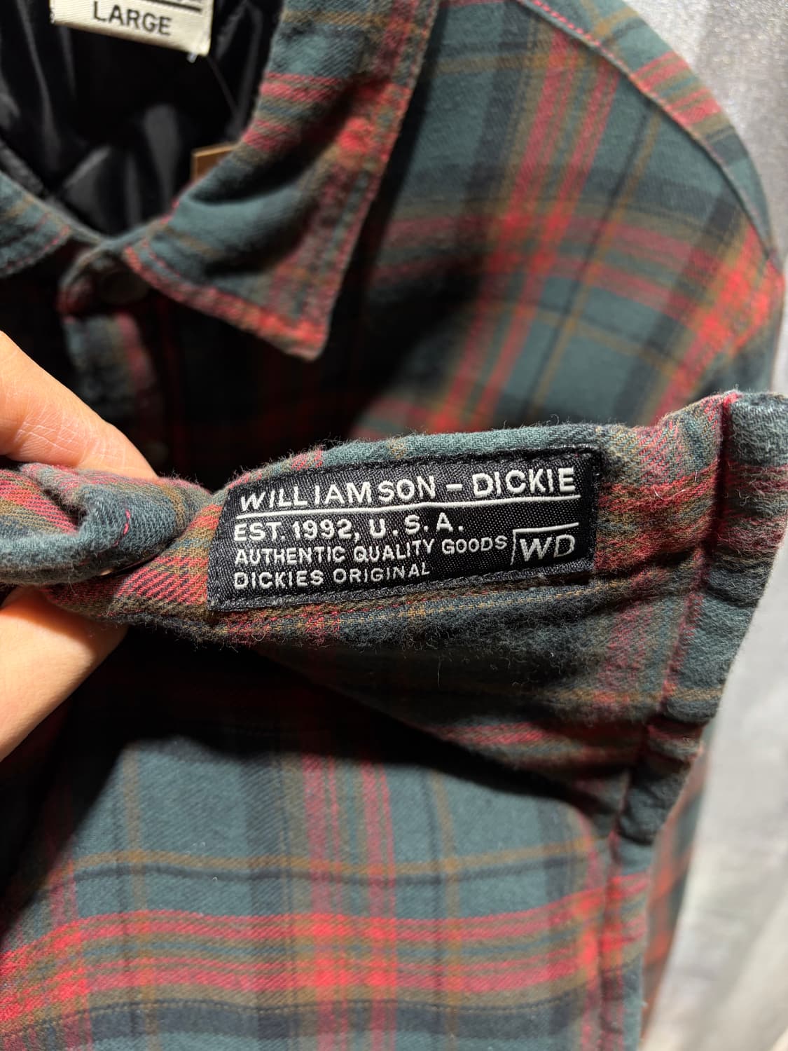 L 디키즈 투포켓 체크패턴 누빔 셔츠 자켓 상품이미지4