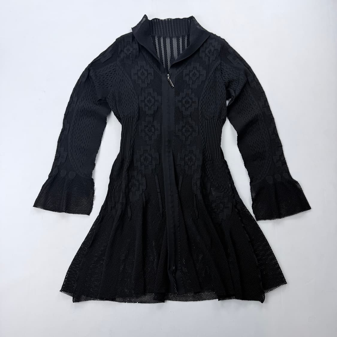 HirokoBis 패턴 디테일 매쉬 롱 가디건 상품이미지2