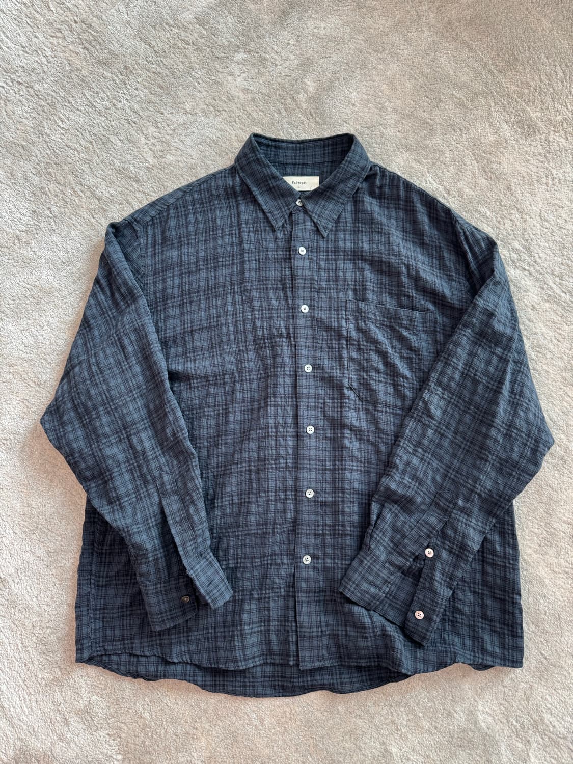 [파브레가] 카일리 체크 셔츠 2사이즈 (다크 네이비) 상품이미지2