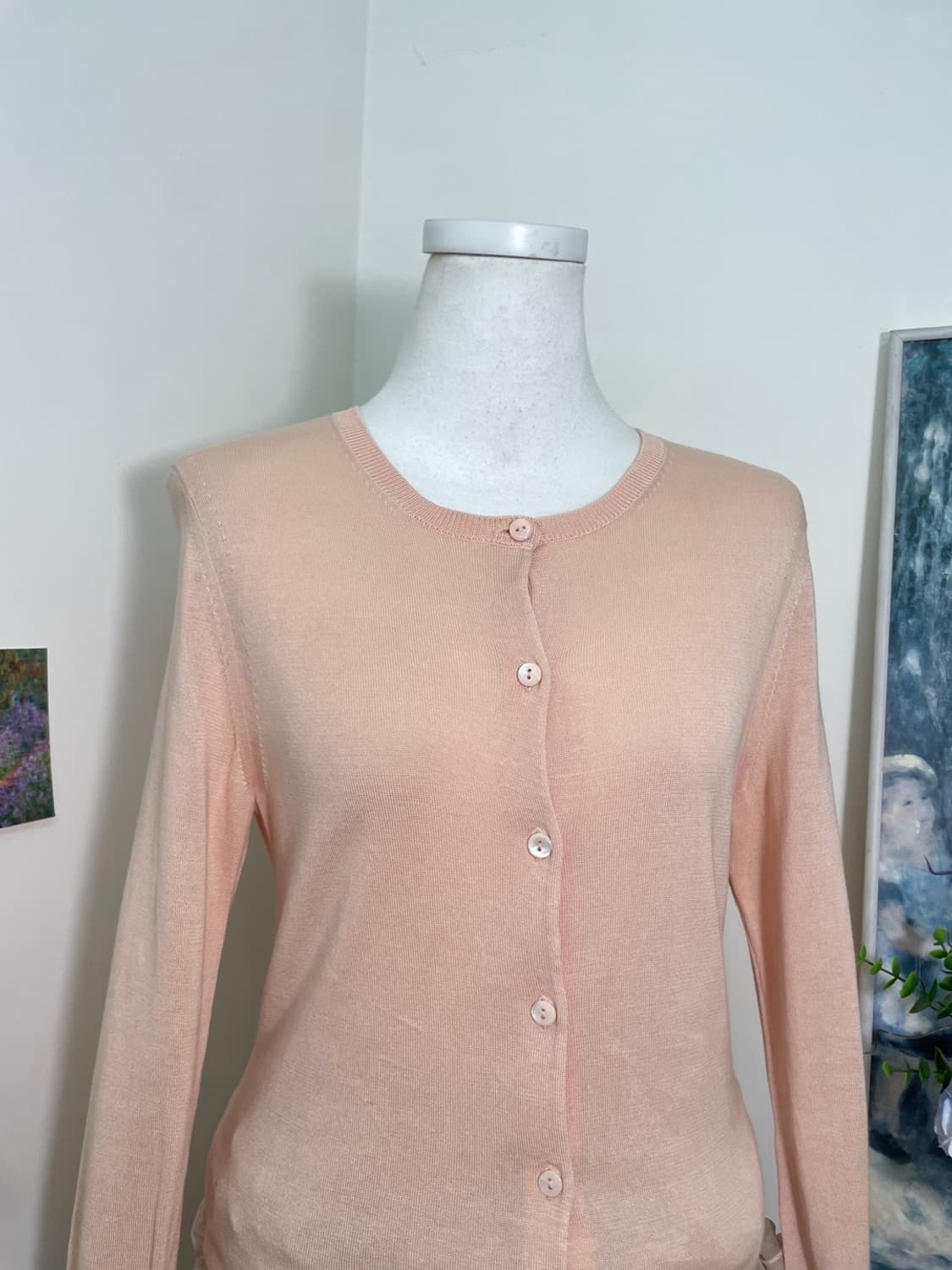 peach coral basic fit cardigan 상품이미지5