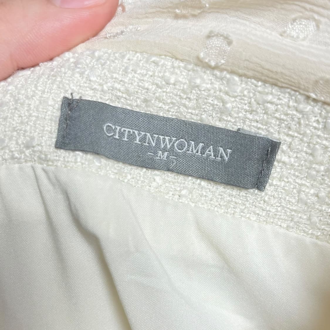 3695 아이보리 슬림 트임 트위드원피스 상품이미지5