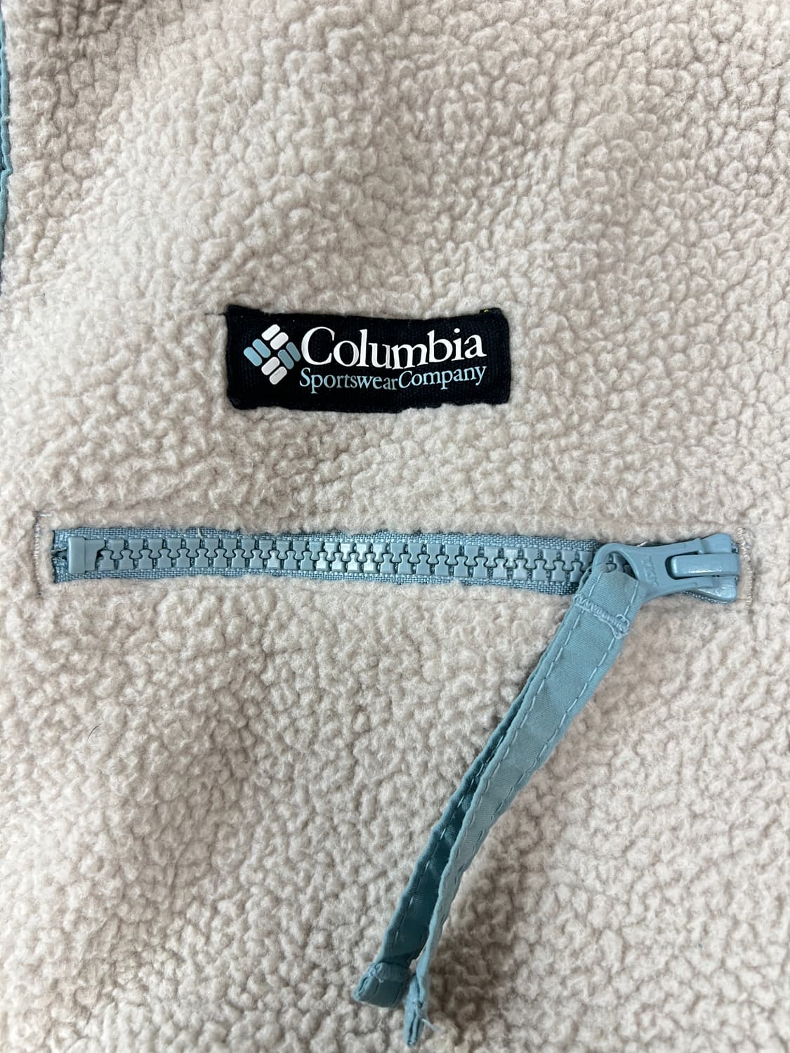 Columbia 플리스 베스트 화이트/스카이블루 XXL (110) 상품이미지4