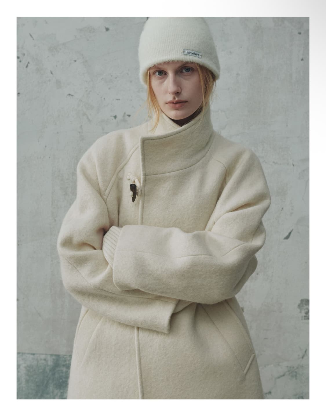 프롬웨얼 울 더프 하프코트 아이보리 상품이미지3