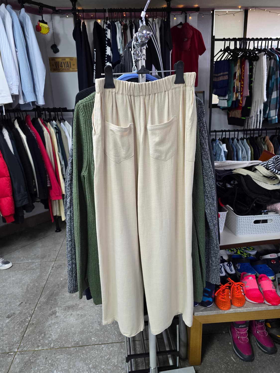 플라스틱아일랜드 아이보리 린넨 와이드팬츠 (1383) 상품이미지2