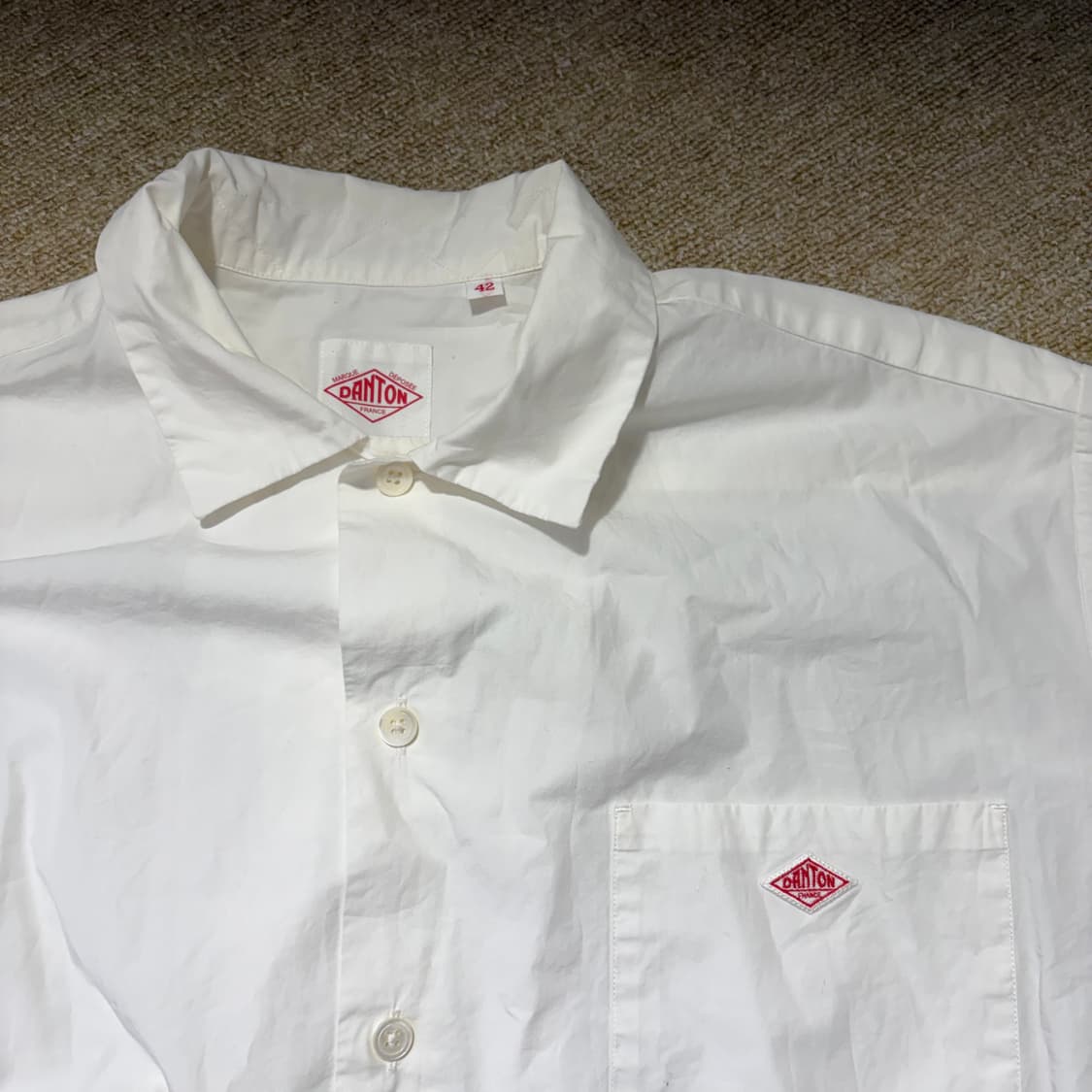 DANTON 단톤 화이트 반팔 셔츠(42) 상품이미지3