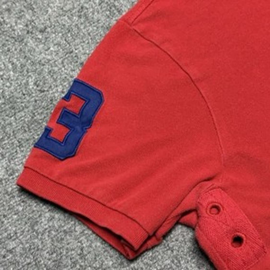 폴로 랄프 로렌 빅포니 네이비 자수 레드 피케 반팔 폴로 셔츠 상품이미지3