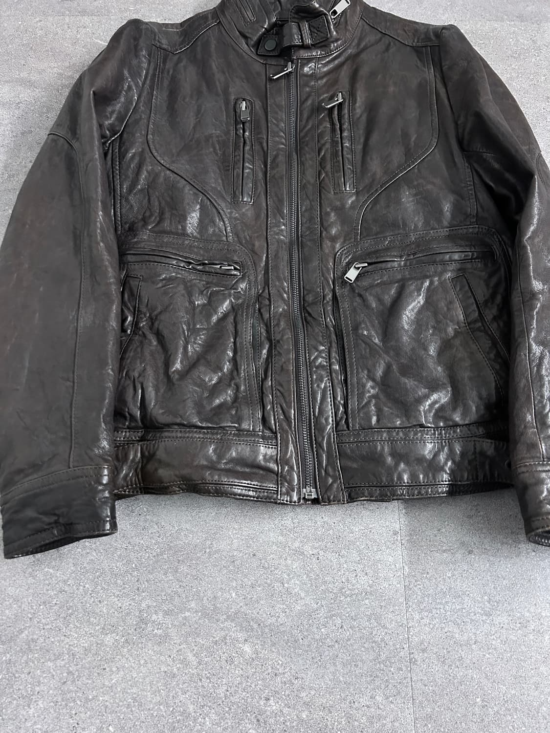 지오지아 램스킨 하이넥 자켓 상품이미지5