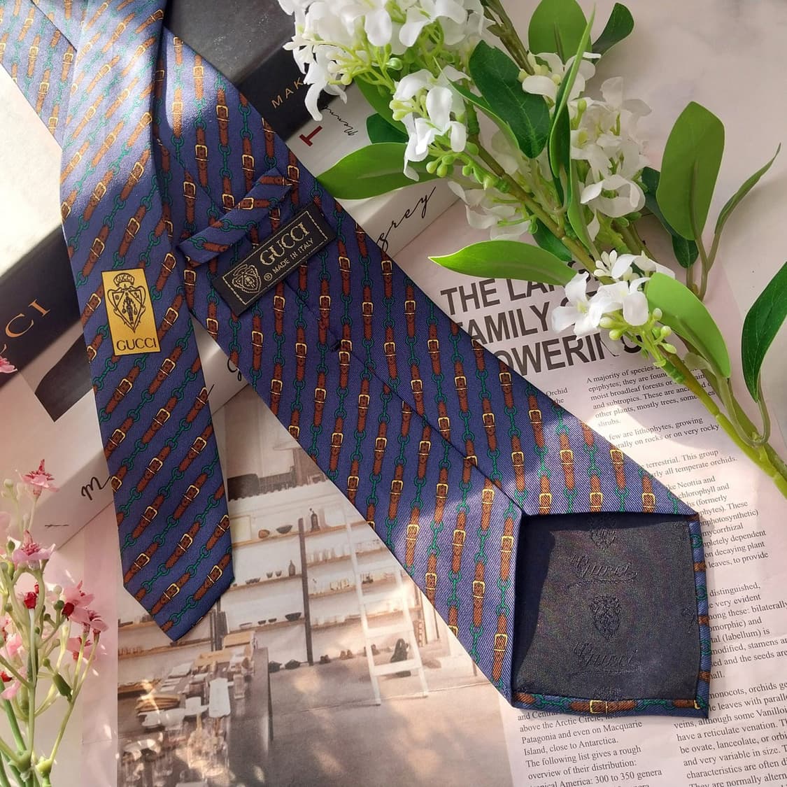 구찌 실크 다크블루 아이덴티티 패턴 넥타이 9cm A+등급 K161
 상품이미지4