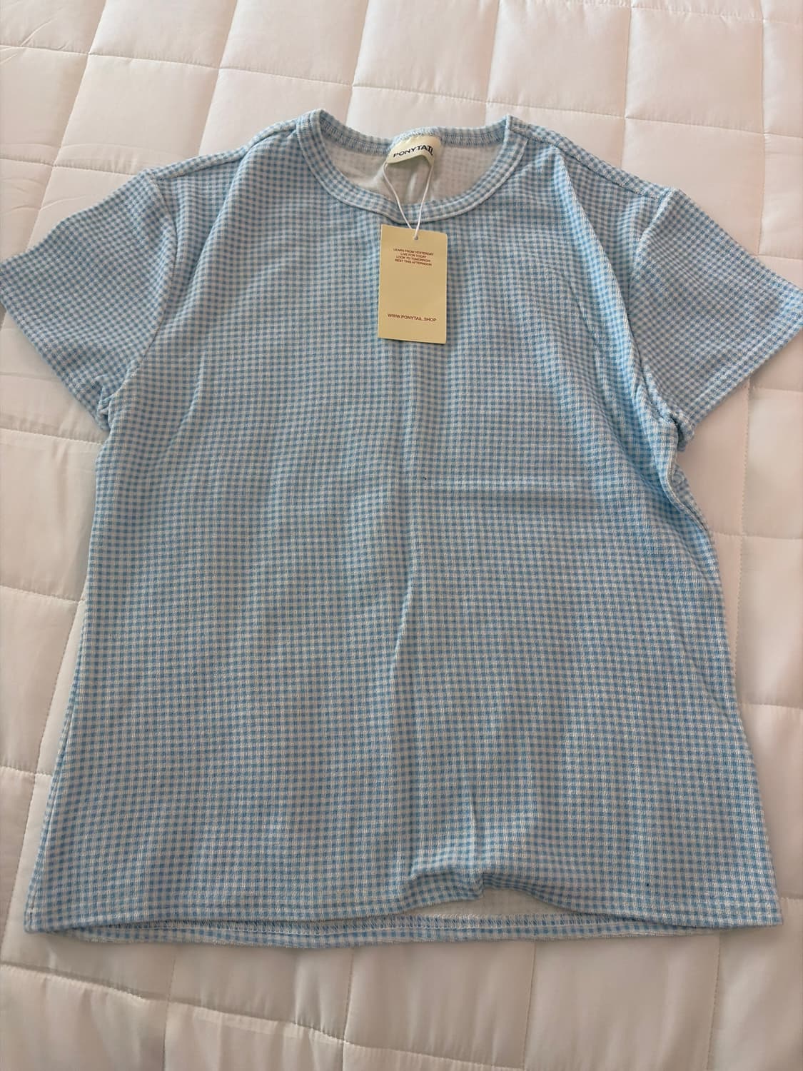 포니테일 체크티셔츠 상품이미지2