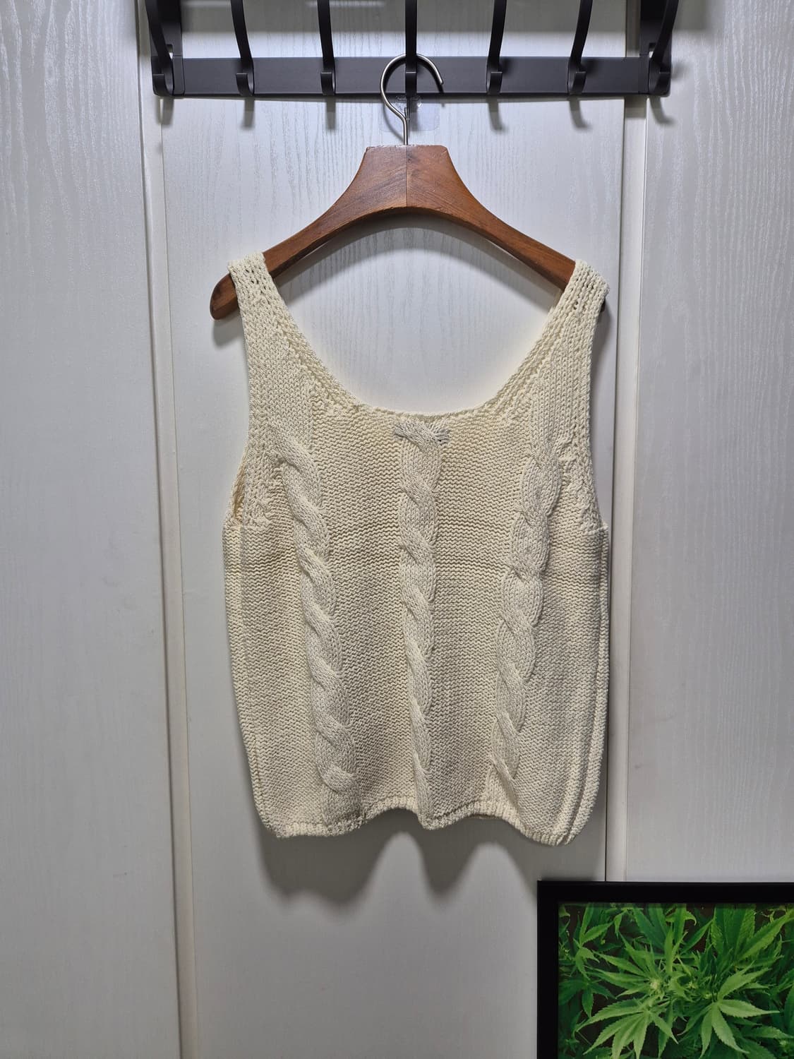 빈티지 케이블 니트 민소매 탑 상품이미지10