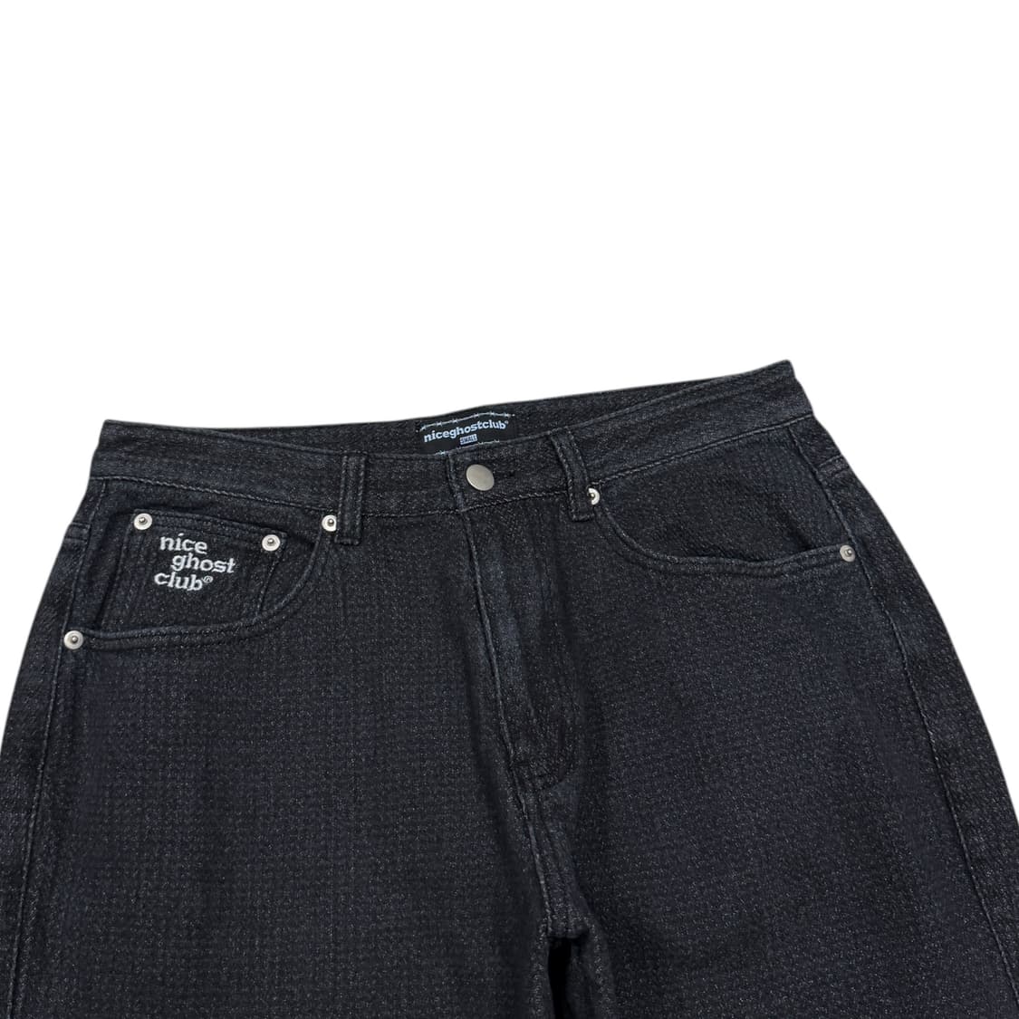 나이스고스트클럽 와플 워싱 데님팬츠 바지 블랙 S 상품이미지2