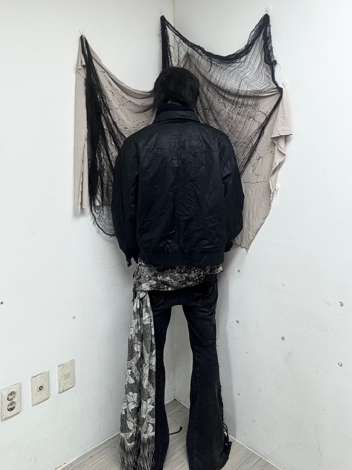 Y2K Bomber-Fit Black Jacket 상품이미지2