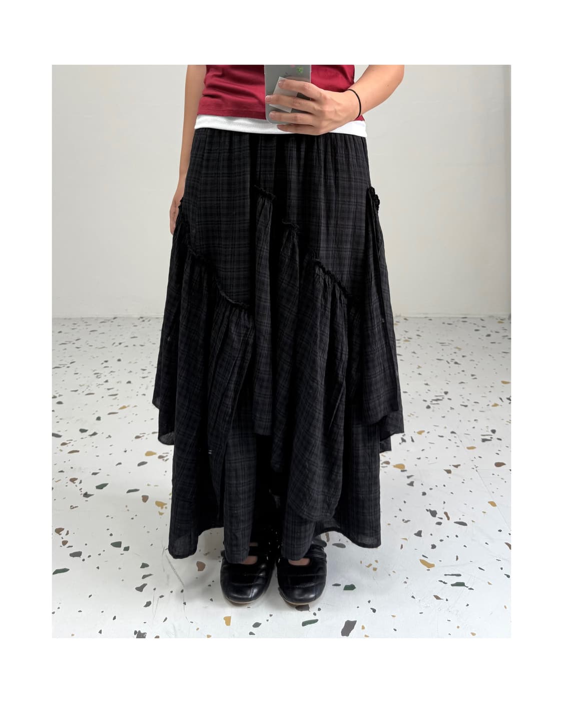 빈티지 체크 스커트 상품이미지1