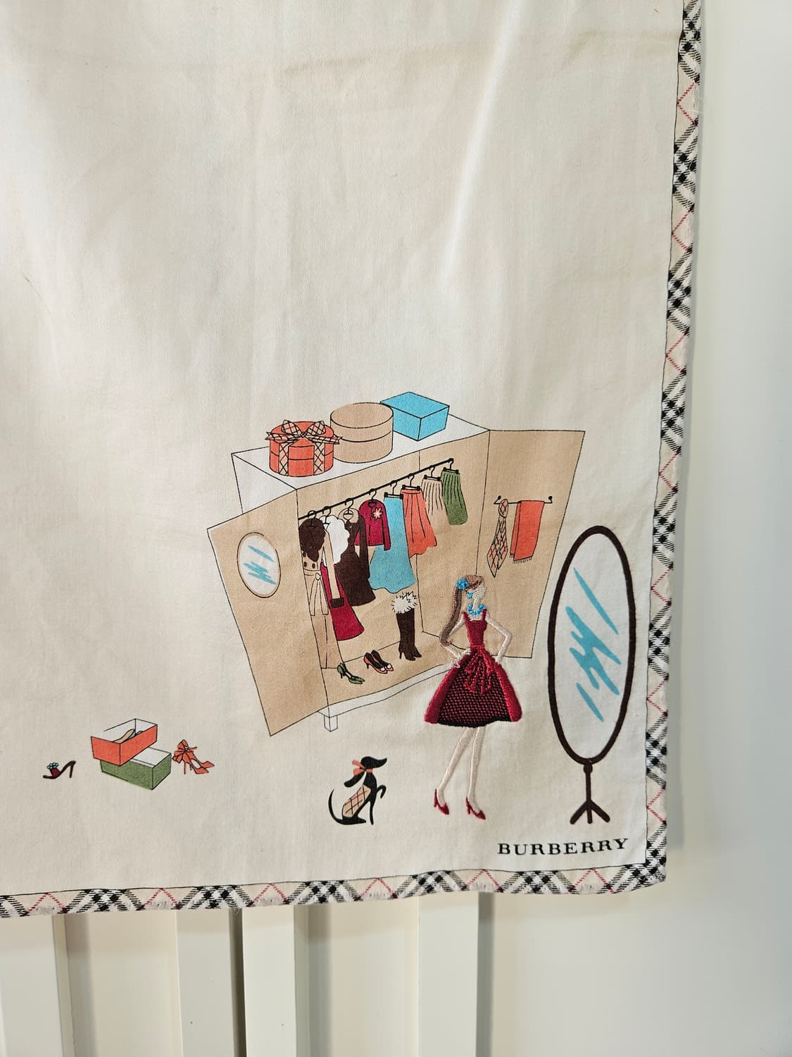 버버리(Burberry) 드레스룸 일러스트 빈티지 손수건 상품이미지2
