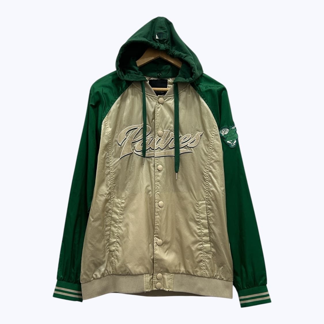 MLB 샌디에이고 파드리스 올드스쿨 바시티자켓 그린골드 상품이미지1