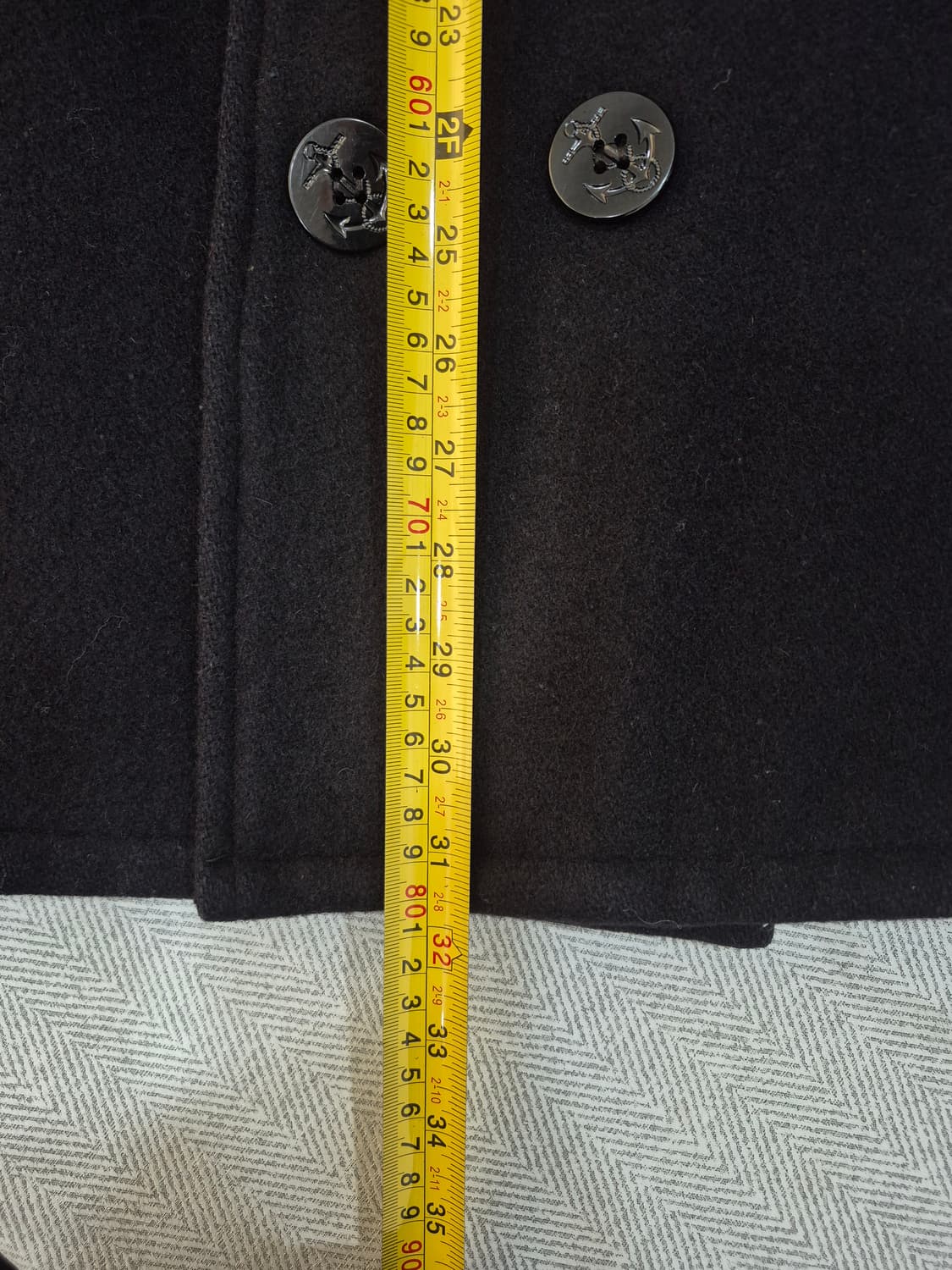 Schott 740N 오리지날 해군 멜톤울 퀄팅 피코트 남성 100105 상품이미지10