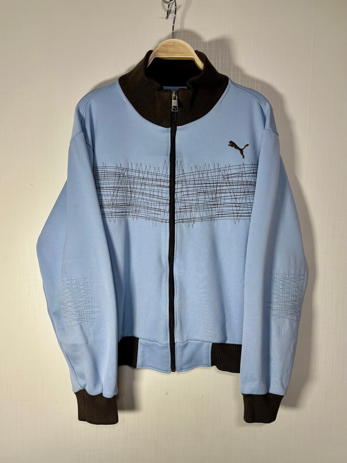 90s PUMA 올드 푸마 스카이블루 트랙탑 져지 자켓 하늘색 빈티지 상품이미지3