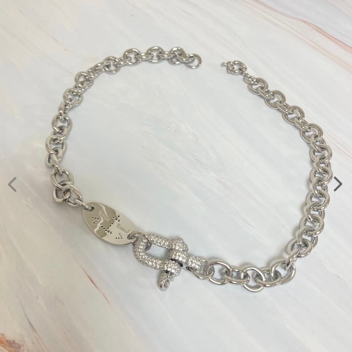 비비안웨스트우드 크리스탈 로고 orb 체인 초커 목걸이(새상품) 상품이미지6