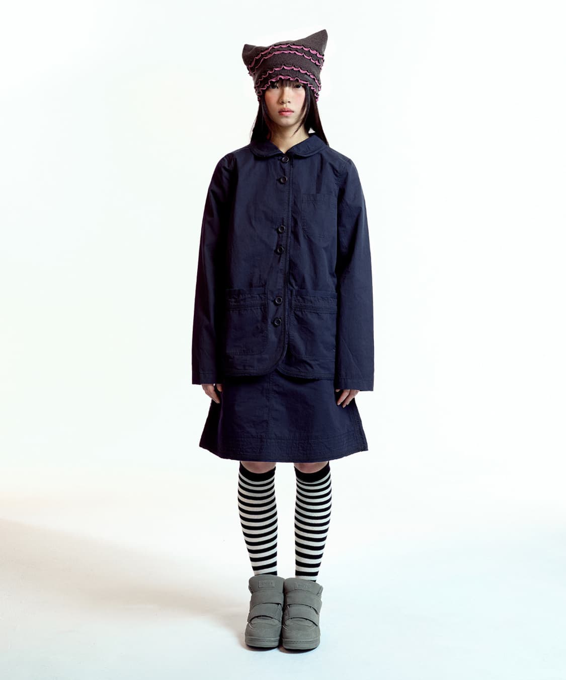 로우 엣지 코튼 자켓 네이비 1사이즈 상품이미지6