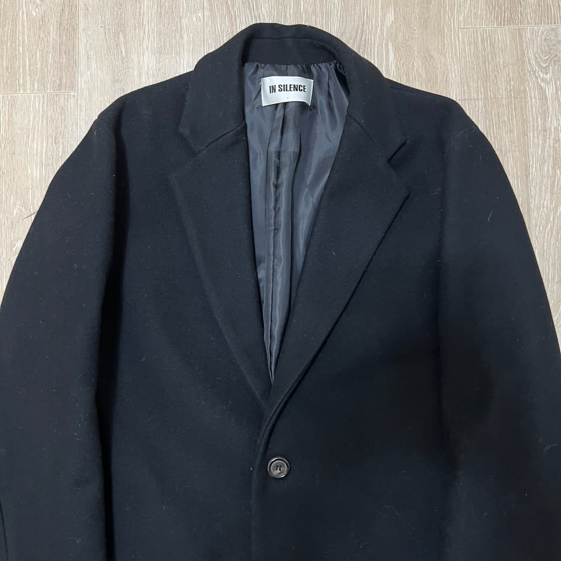 인사일런스 미니멀 버튼 울 싱글 코트 S/90  상품이미지2