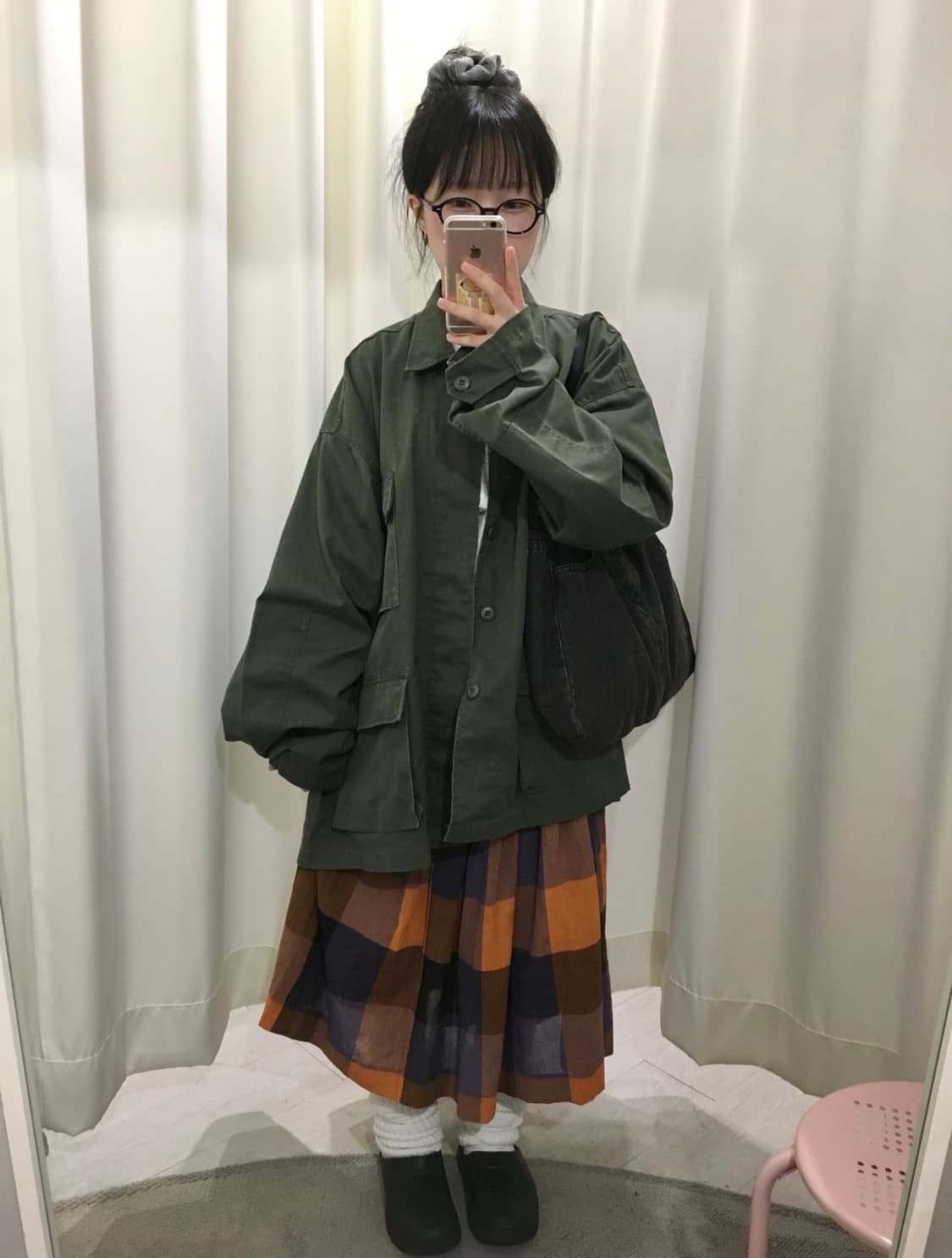 jpn Checkered Mid Skirt 상품이미지1
