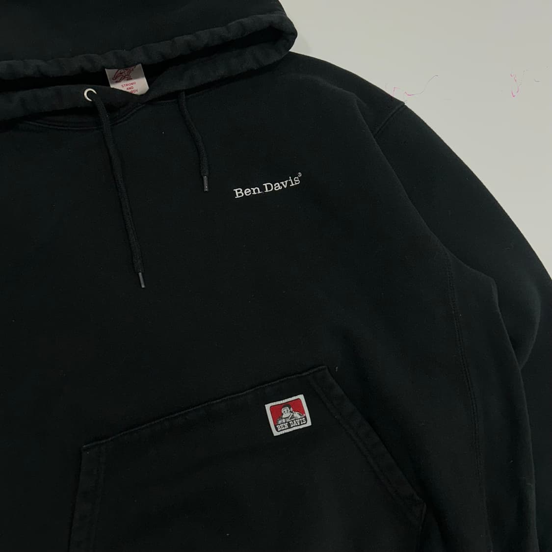 Ben Davis 벤데이비스 스몰로고 블랙 후드티 상품이미지4