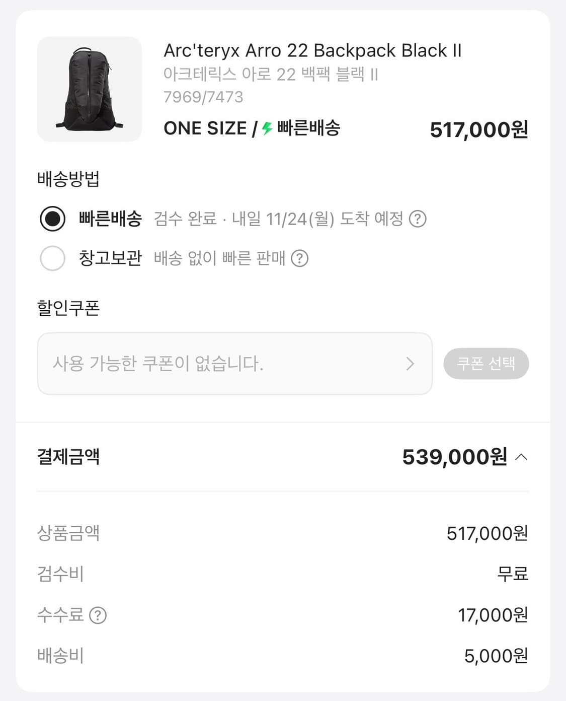 아크테릭스 아로22 백팩 블랙 판매!! #살로몬 스투시 노스페이스 몽벨 상품이미지10