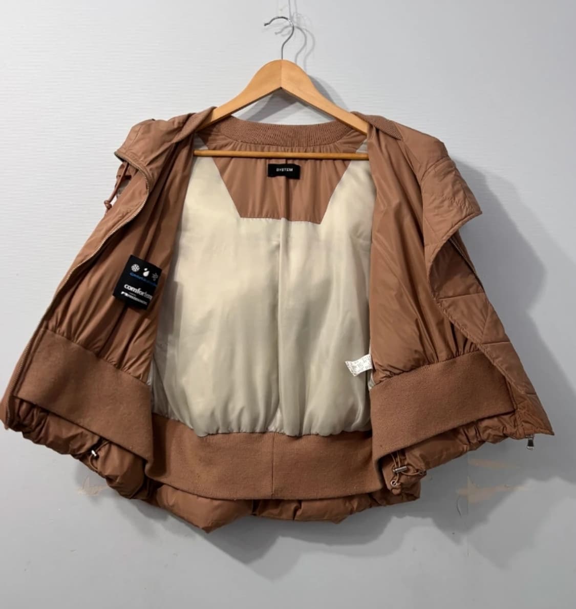 한섬 시스템 SYSTEM 후드 패딩 조끼 브라운 ~55 상품이미지5