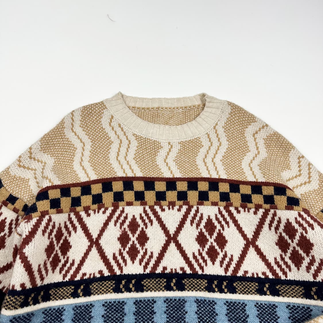 VTG 빈티지 노르딕패턴 헤비웨이트 니트 아이보리 M 상품이미지2