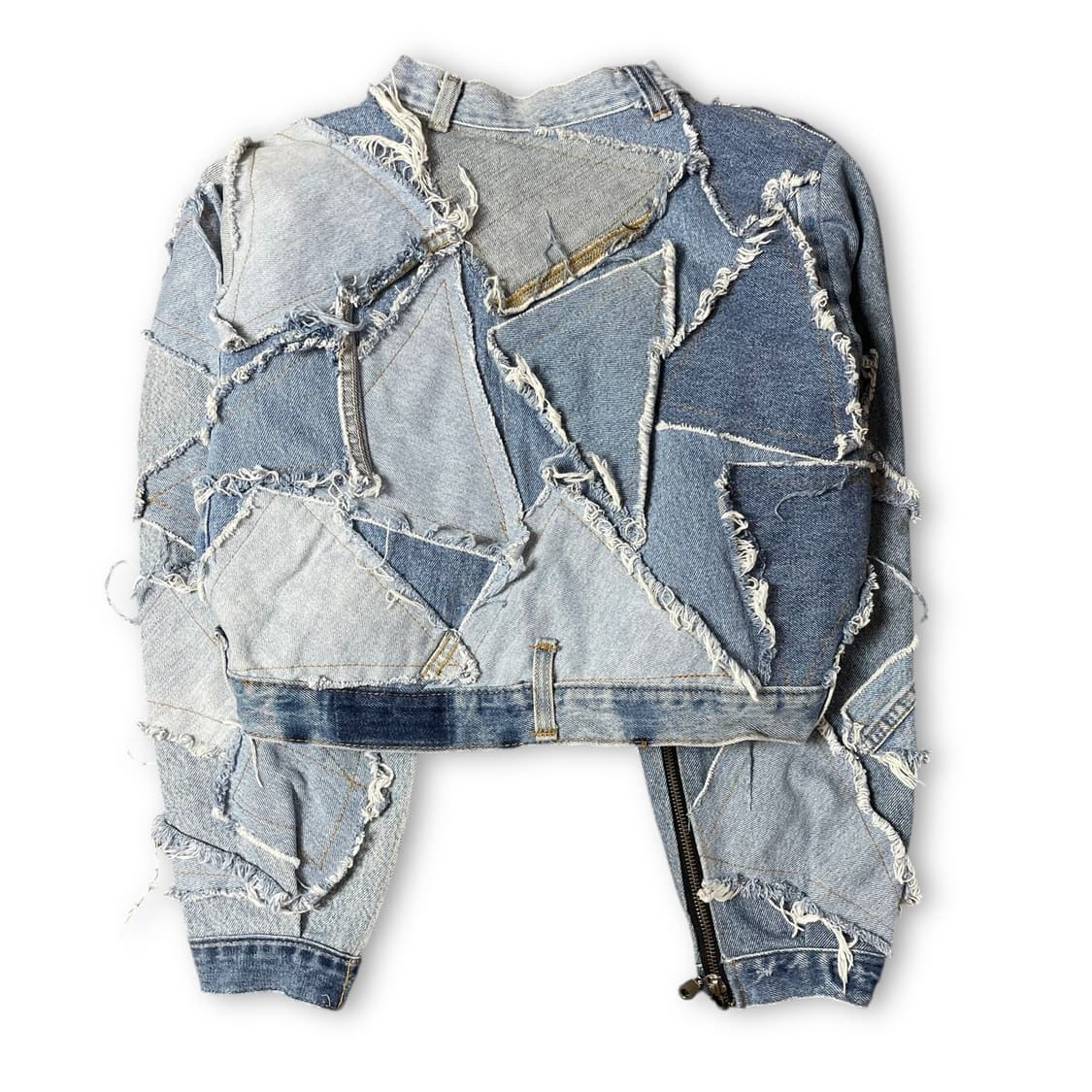 빈티지 연청 리워크 커스텀 크롭 데님 자켓 상품이미지2