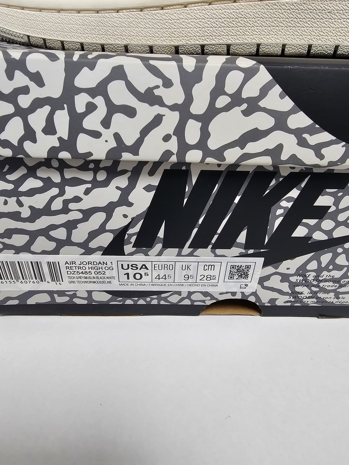 새상품급 조던 1 레트로 하이 OG 화이트 시멘트 상품이미지6