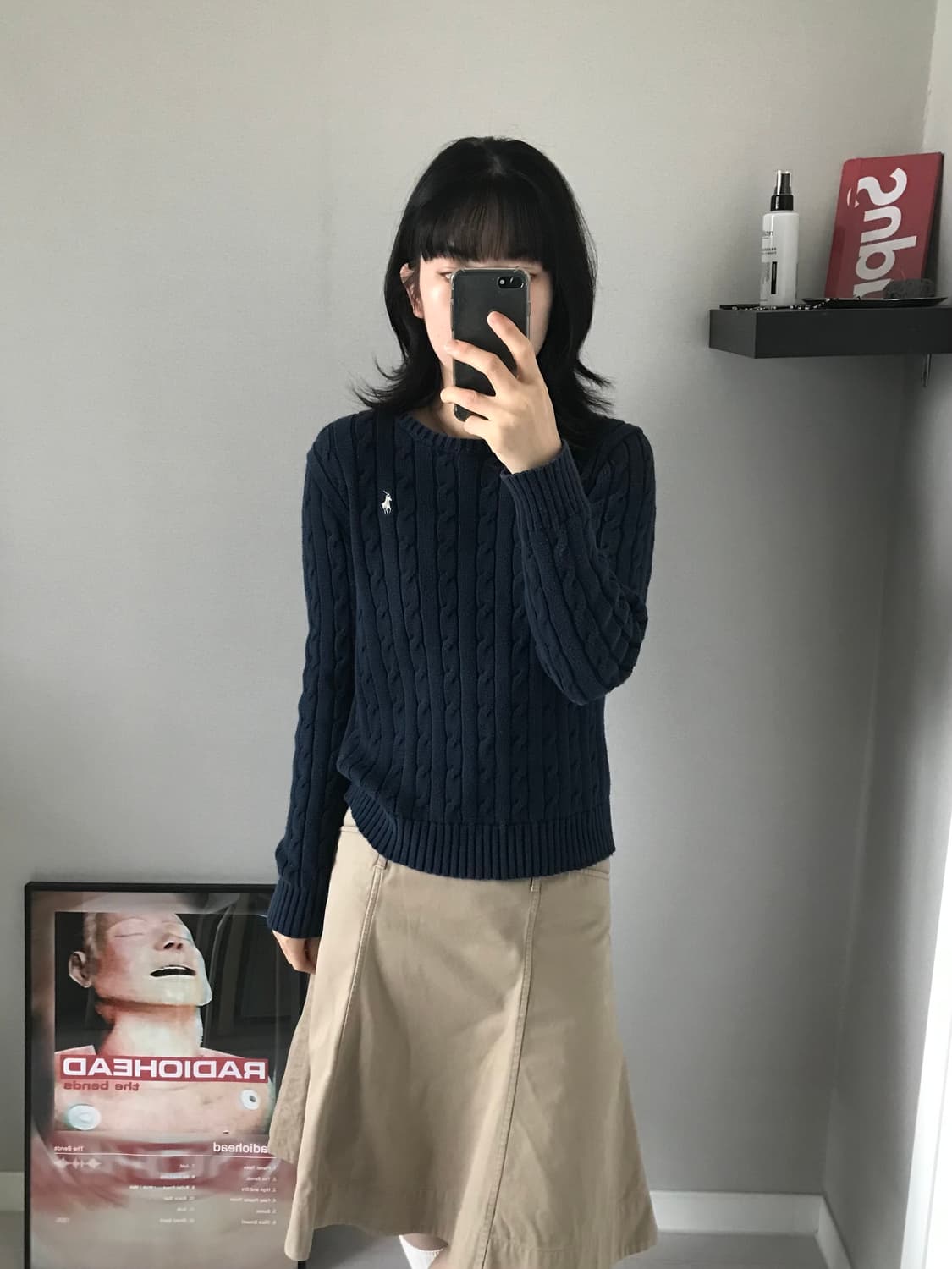 폴로 랄프로렌 포니 로고 네이비 케이블 니트 상품이미지4