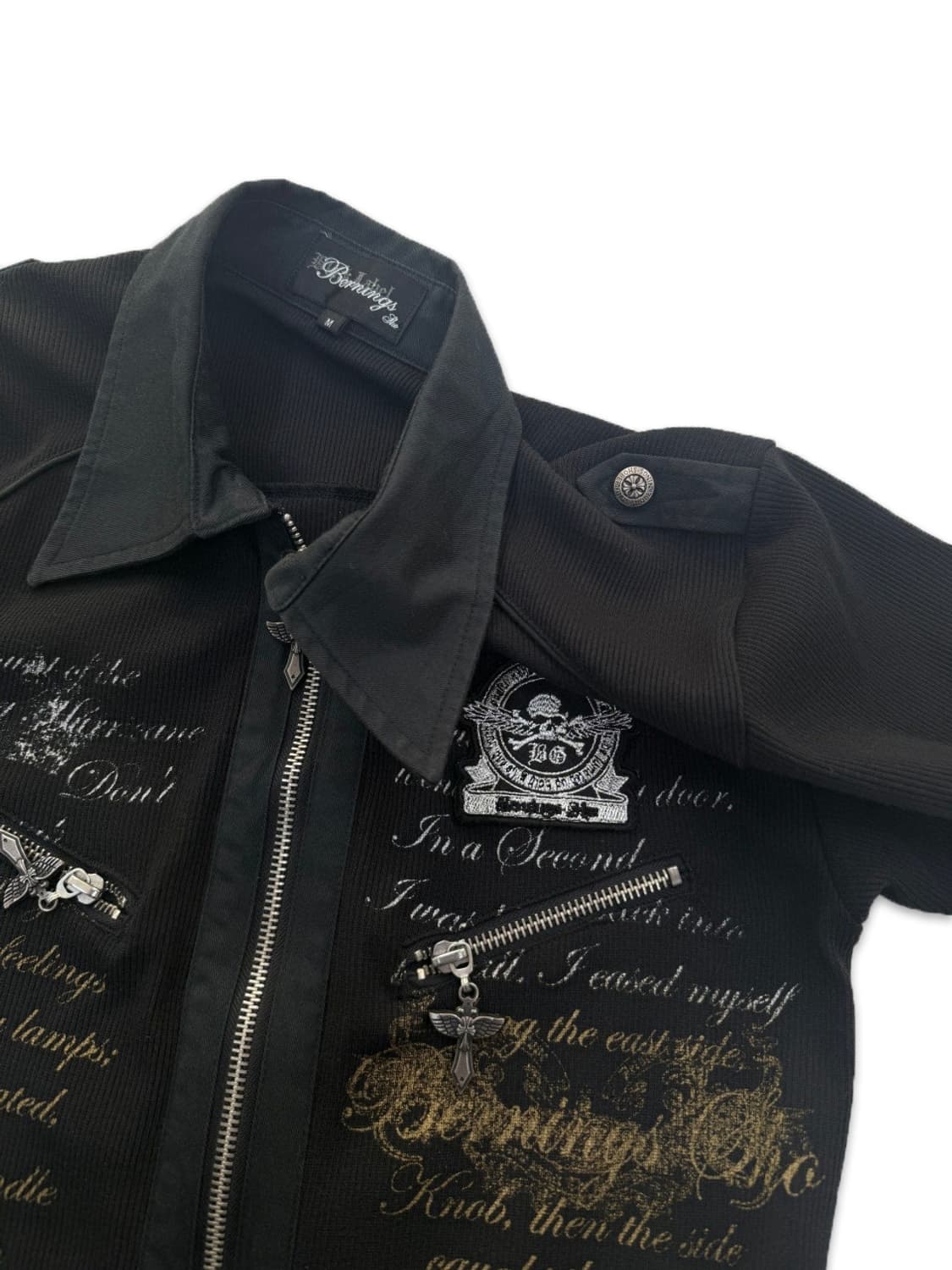 빈티지 Bernings Sho 블랙 레터링 고딕 펑크 집업 상품이미지4