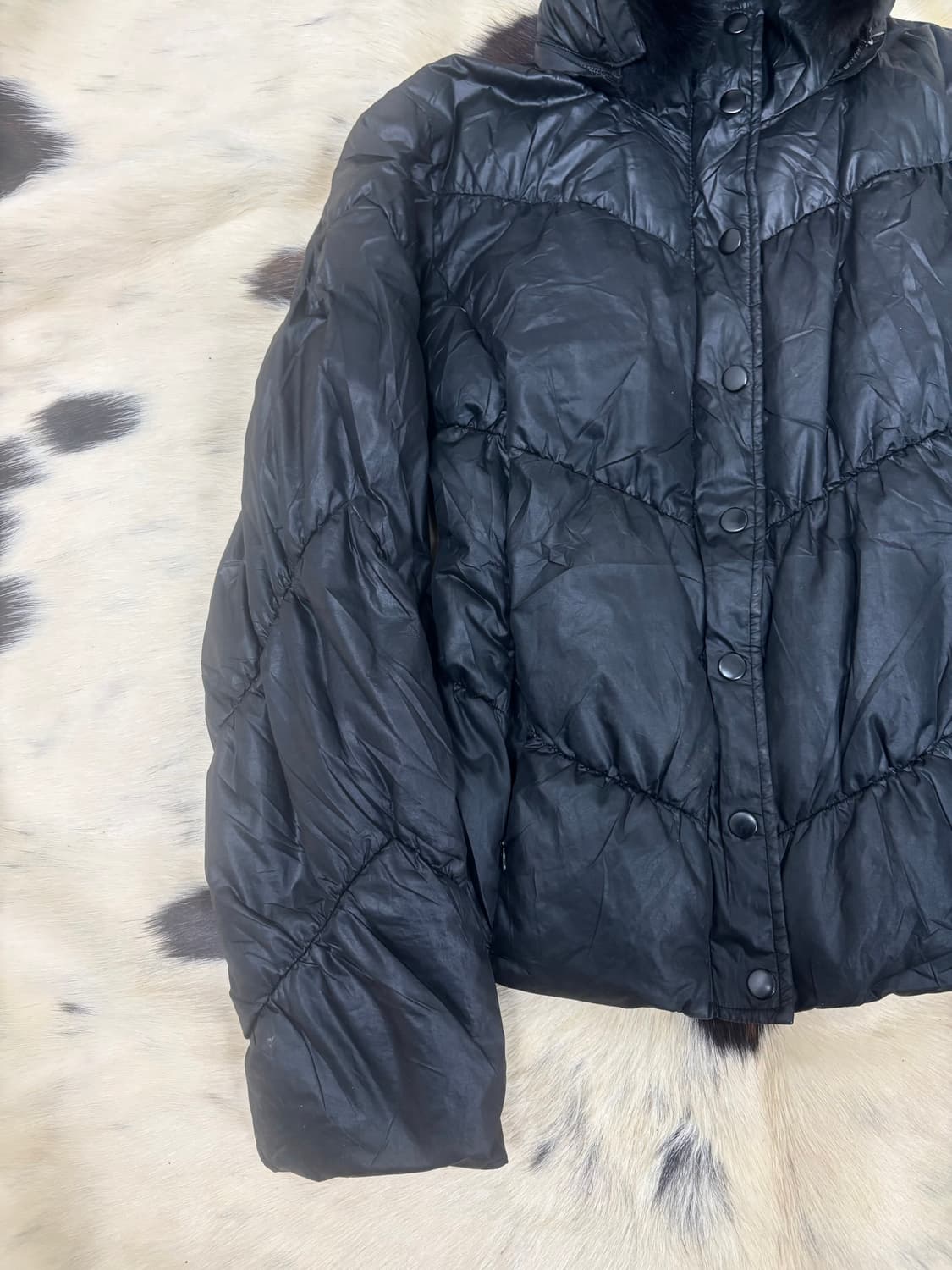 Black Fur Hoodie Black Padding 상품이미지7