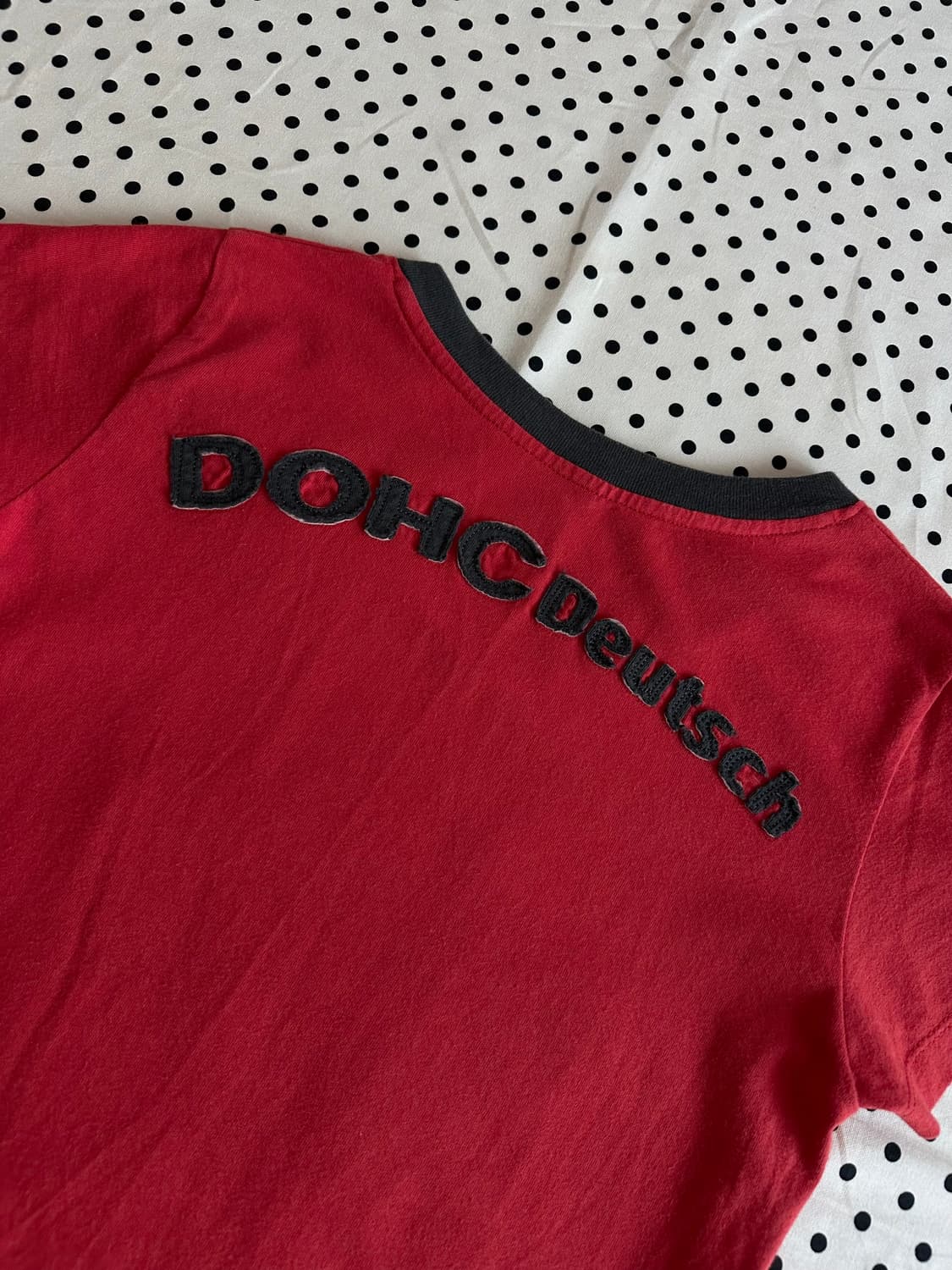 DOHC 00's 자수 패치 브이넥 반팔티 갸루 y2k 펑크 상품이미지4