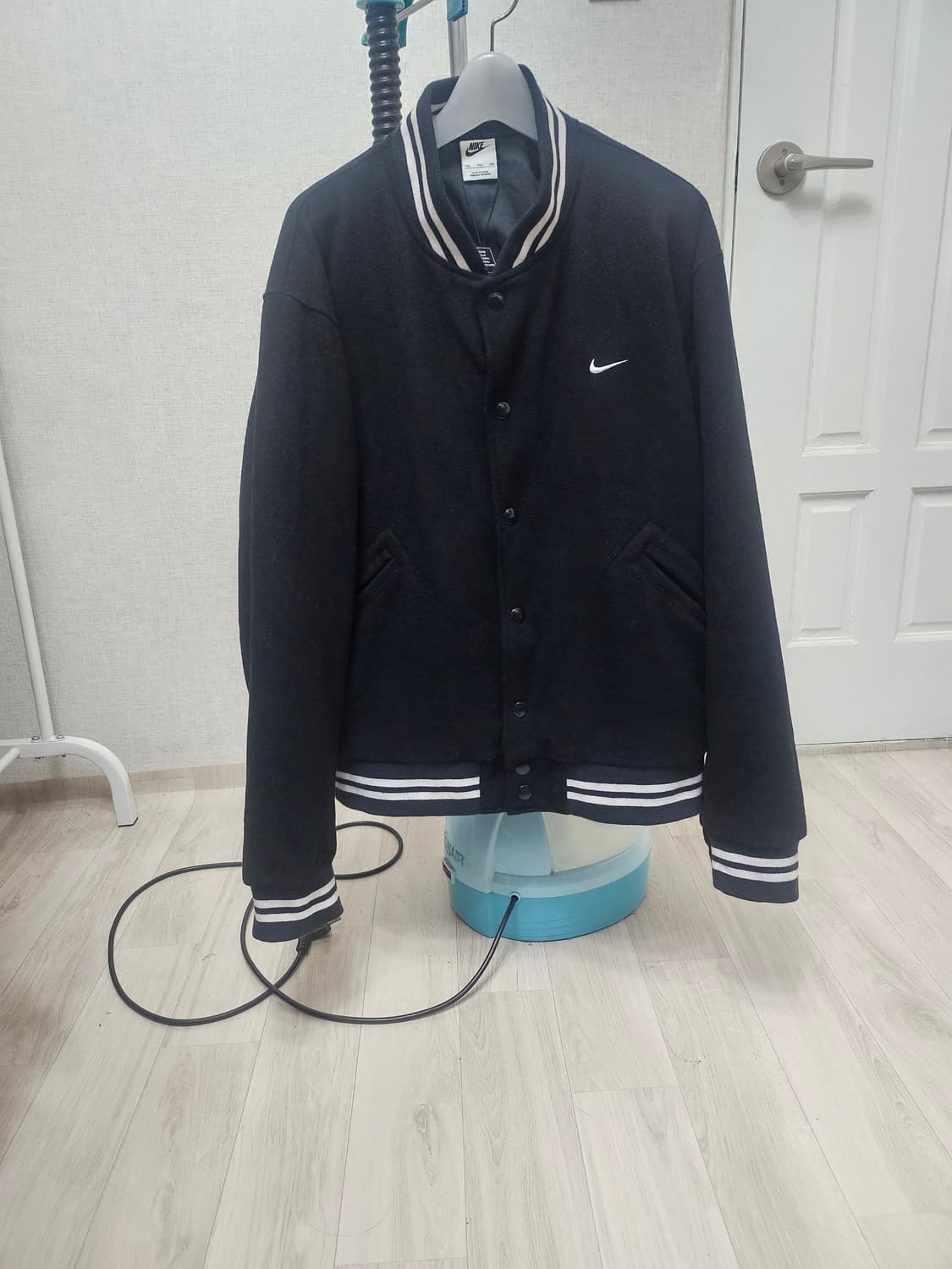 (110)2XL☆초대장급☆나이키 NSW어센틱 [블랙] 바시티 울자켓점퍼 상품이미지1